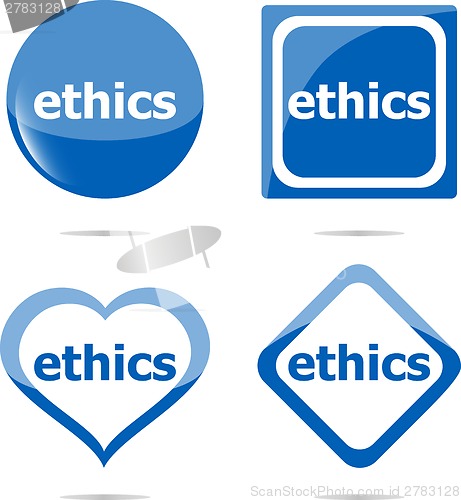 Image of stickers label set business tag with ethics word