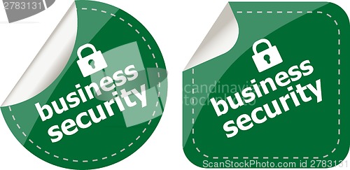 Image of business security stickers label tag set isolated on white