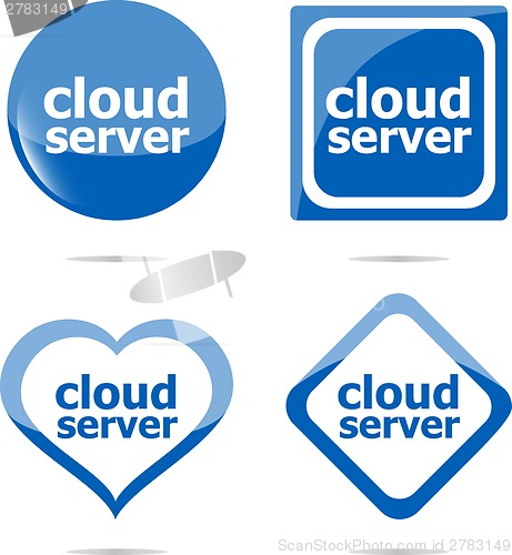 Image of Cloud server computing concept, stickers label tag