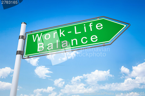 Image of road sign arrow work - life balance