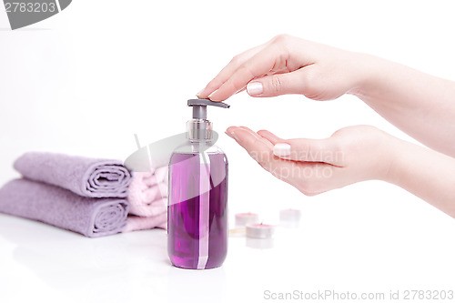 Image of Female hands after manicure