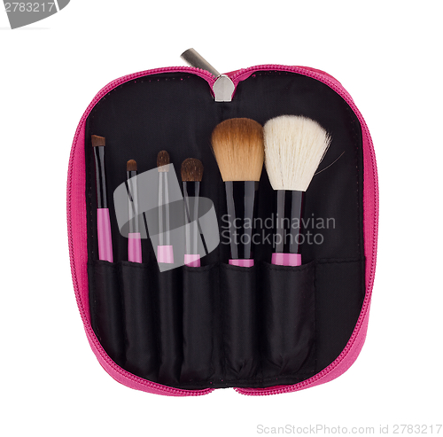 Image of Set of brushes for makeup isolated on white background