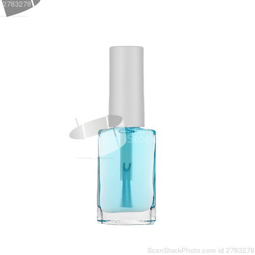 Image of Blue nail polish isolated on white