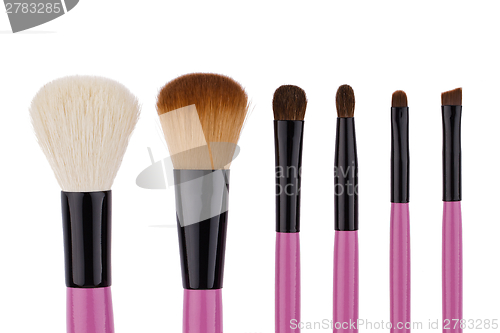 Image of Set of brushes for makeup isolated on white background