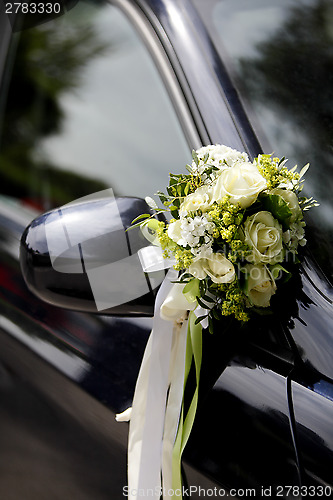 Image of Flower decoration wedding car