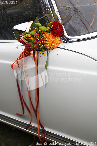 Image of Flower decoration wedding car