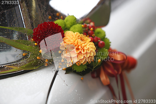 Image of Flower decoration wedding car