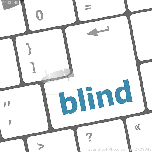 Image of Modern keyboard key with words blind