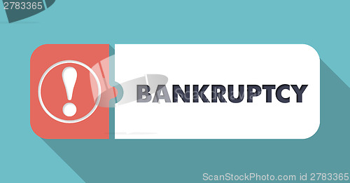 Image of Bankruptcy on Turquoise in Flat Design.