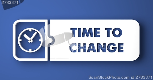 Image of Time to Change on Blue in Flat Design.