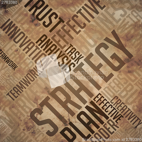 Image of Strategy - Grunge Wordcloud Concept.