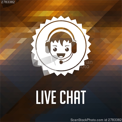 Image of Live Chat. Retro label design.