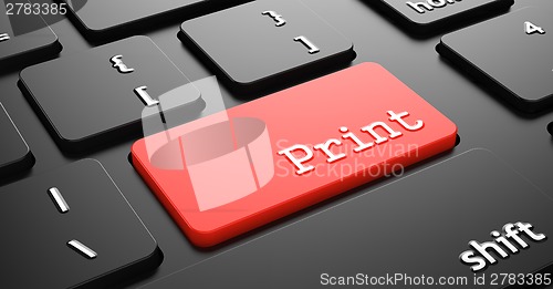 Image of Print on Red Keyboard Button "Enter".