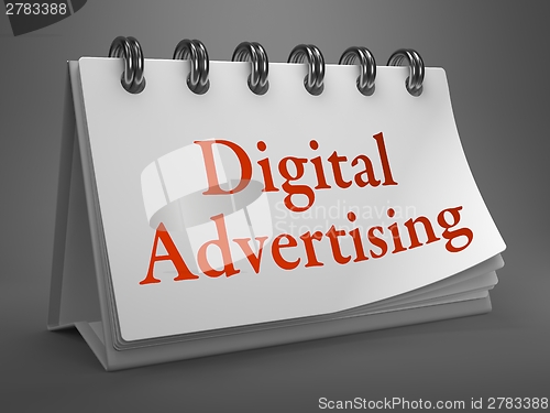 Image of Digital Advertising on a Desktop Calendar.