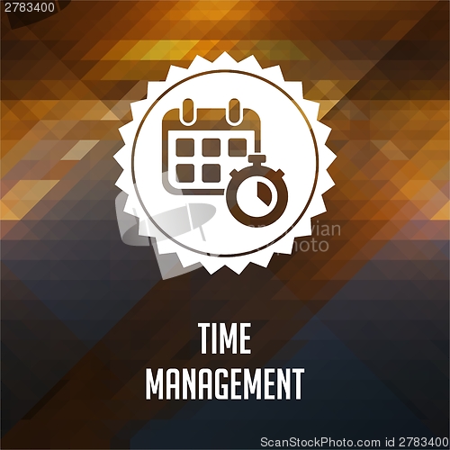 Image of Time Management. Retro label design.