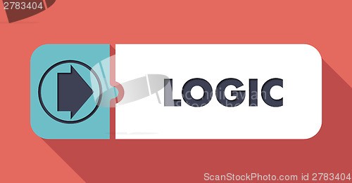 Image of Logic on Scarlet Background in Flat Design.