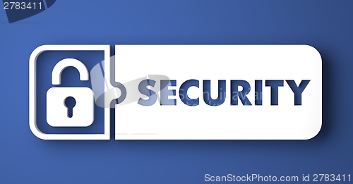 Image of Security Concept on Blue Background in Flat Design.