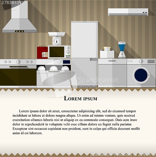 Image of Flat illustration of kitchen