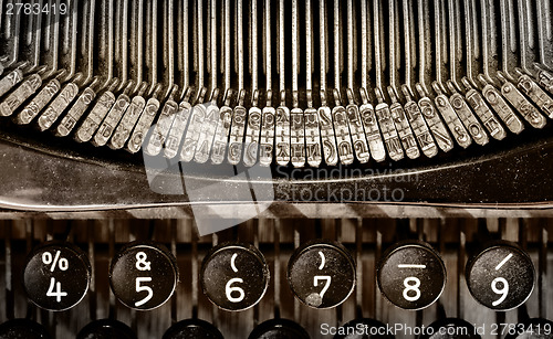 Image of Detail of an old typewriter