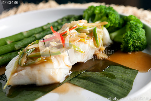 Image of Thai Sea Bass with Asparagus