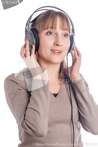 Image of Pretty woman in headphones
