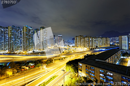 Image of city overpass at night, HongKong