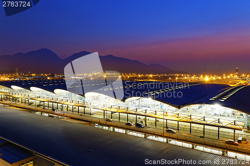 Image of Hong Kong International Airport at the evening