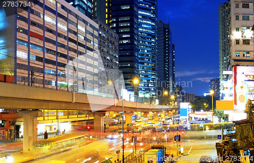 Image of HongKong downtown busy traffic night