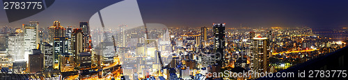 Image of Panoramic Osaka at night, Japan 
