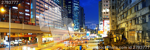 Image of HongKong downtown busy traffic night