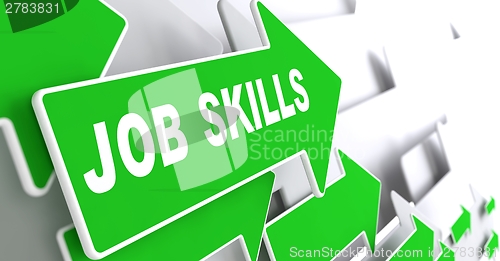 Image of Job Skills on Green Direction Sign - Arrow.