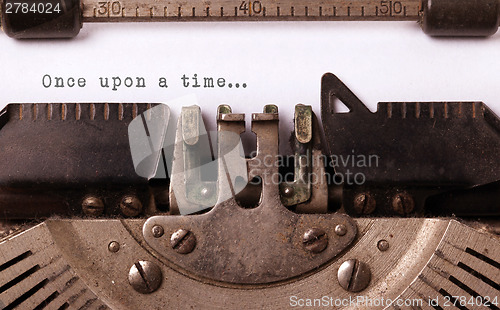 Image of Vintage inscription made by old typewriter