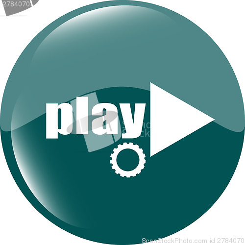 Image of video play button (icon) over white background