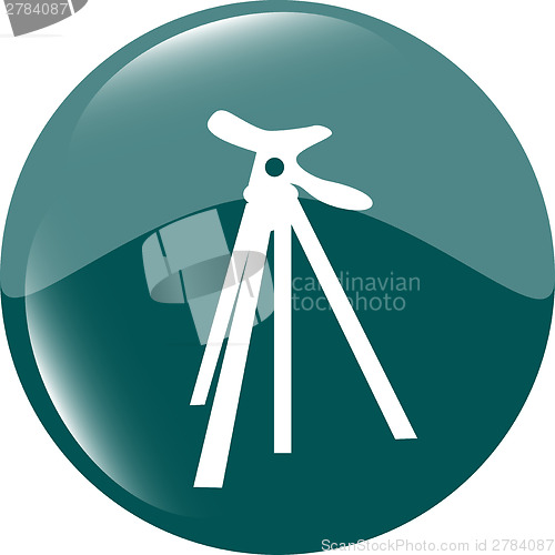 Image of photo tripod web icon, button isolated on white