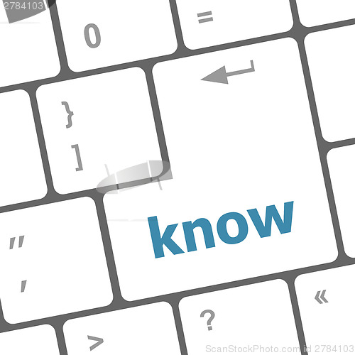 Image of know knowledge or education concept button on computer keyboard