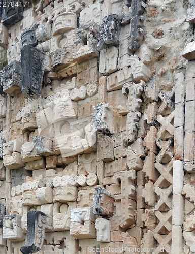 Image of mayan temple detail in Uxmal