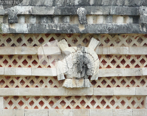 Image of mayan temple detail in Uxmal