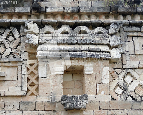 Image of mayan temple detail in Uxmal