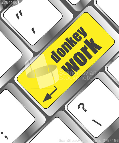 Image of donkey work button on computer keyboard key