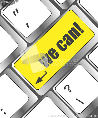 Image of we can button on computer keyboard key