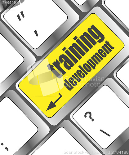 Image of Education concept: computer keyboard with word Training development
