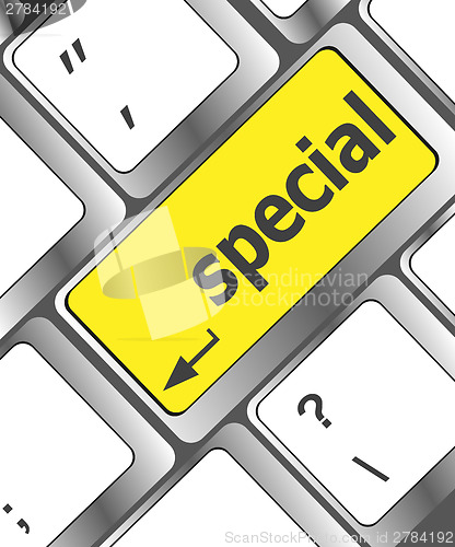 Image of special offer button on computer keyboard