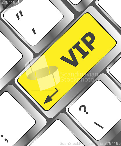 Image of VIP written on keys on computer keyboard