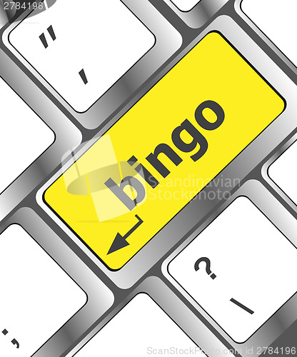 Image of bingo button on computer keyboard