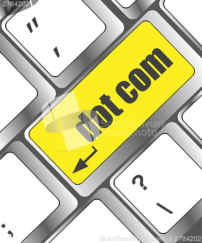 Image of dot com button on computer keyboard key