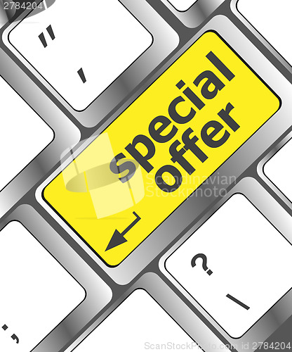 Image of special offer button on computer keyboard