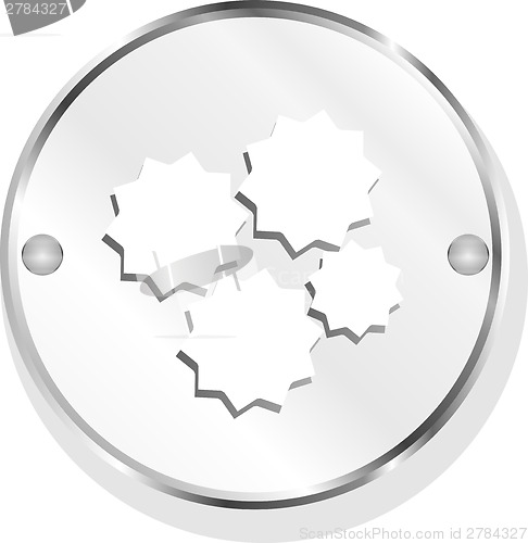 Image of gears icon (button) isolated on a white background