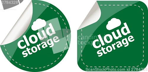 Image of cloud storage - cloud computing icon stickers set