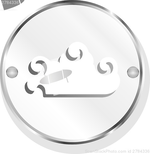 Image of white cloud on internet icon isolated on white
