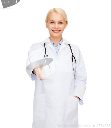 Image of smiling female doctor with stethoscope